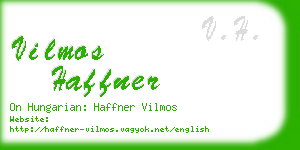 vilmos haffner business card